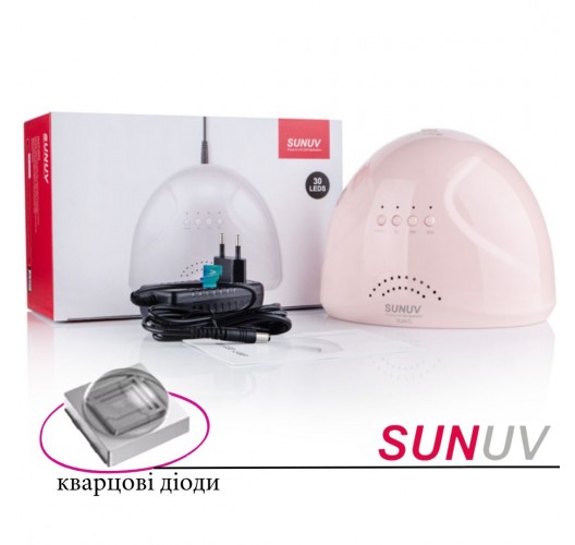 Лампа для маникюра SUNUV SUN 1 48вт, c кварцевыми диодами 2 поколения, розовая (оригинал)