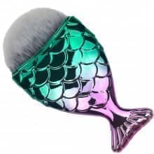 Манікюрна щітка "Рибка" для видалення нігтьового пилу, зелений з рожевим