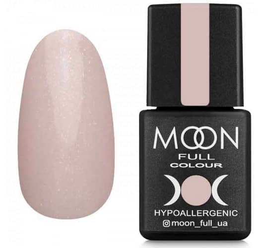 Гель лак MOON FULL Opal color Gel polish, 8 ml №504, ніжно-рожевий напівпрозорий з дрібним золотистим шиммером