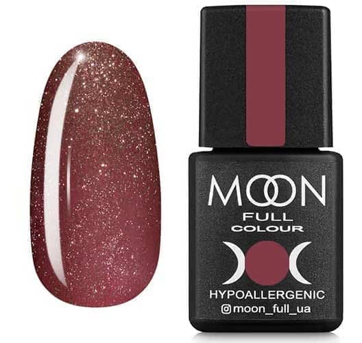 Гель лак MOON FULL color Gel polish , 8 ml № 320 темно-розовый винтажный с мелким шиммером