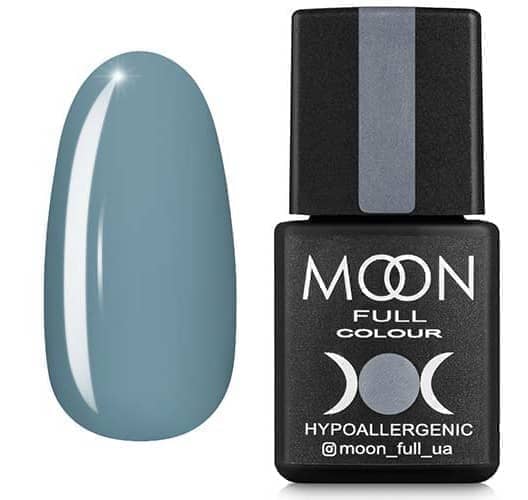 Гель лак MOON FULL color Gel polish , 8 ml № 150 світло-сірий з блакитним підтоном