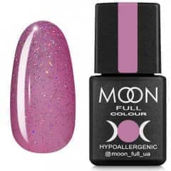 Гель лак MOON FULL color Gel polish , 8 ml № 306 полупрозрачный розовый с разноцветным шиммером
