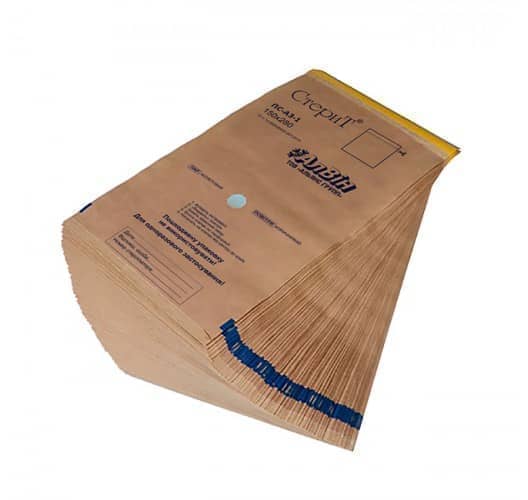 Крафт-пакети 100 * 200 мм для стерилізації коричневі (50 шт / уп)